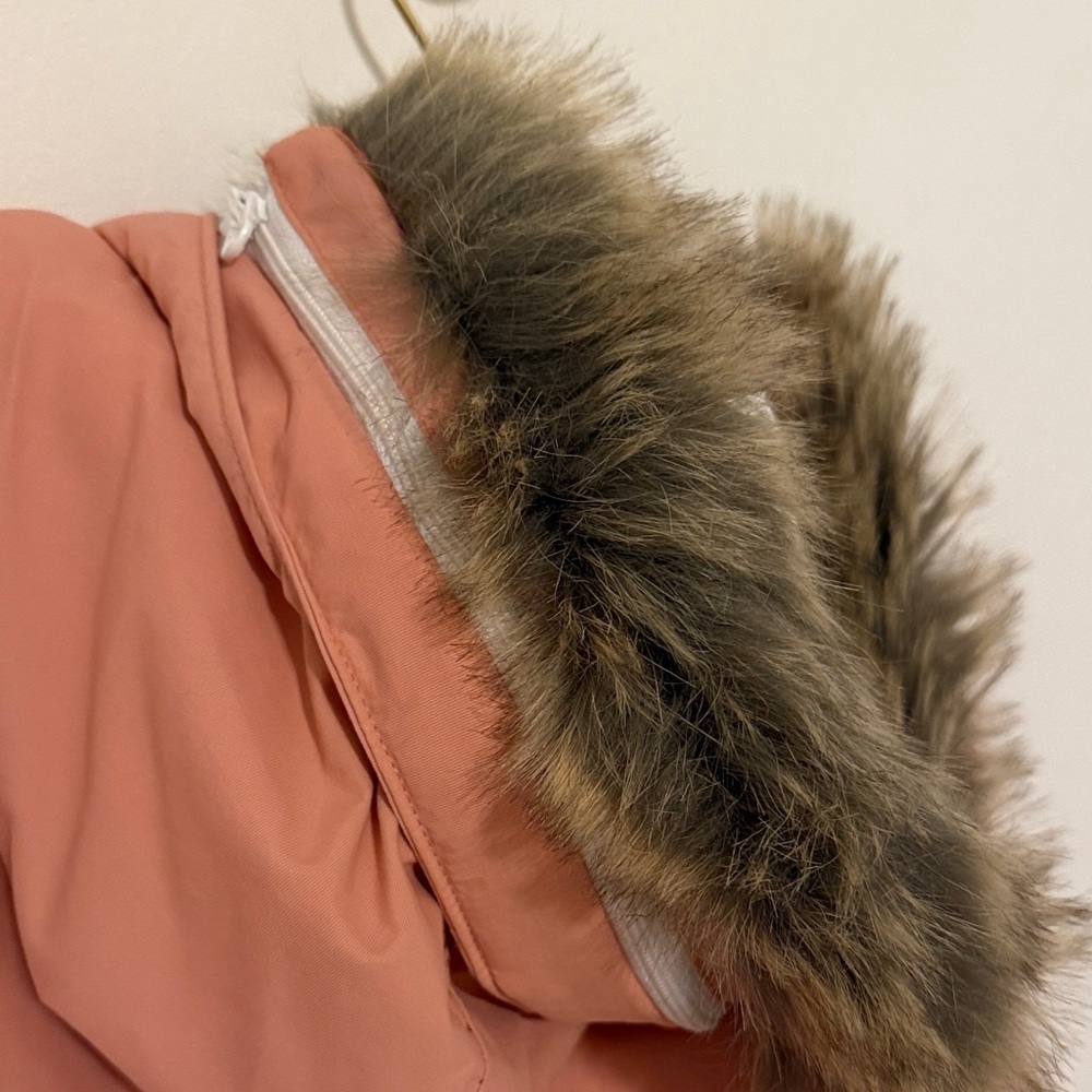 Pink Hooded winter snow Jacket with fur Trim - Picture 3 of 5